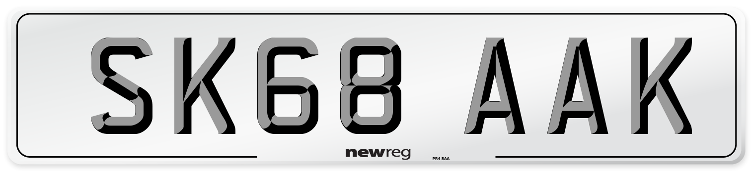 SK68 AAK Number Plate from New Reg